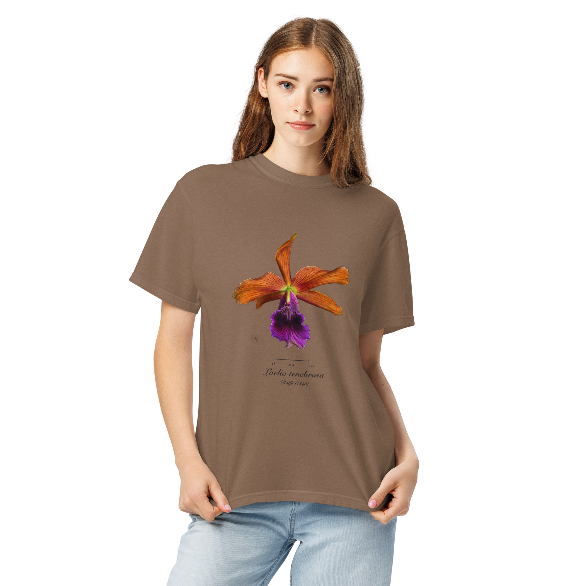 Laelia tenebrosa close โ Heritage T-Shirt | Vintage Botanical Orchid | Scientific Illustration | Premium Cotton | Orchid Gift - Image 7