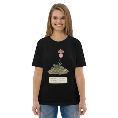 Paphiopedilum micranthum Botanical Orchid T-Shirt | Premium Organic Cotton | Scientific Botanical Illustration | Plant Lover Gift | Sustainable Fashion2