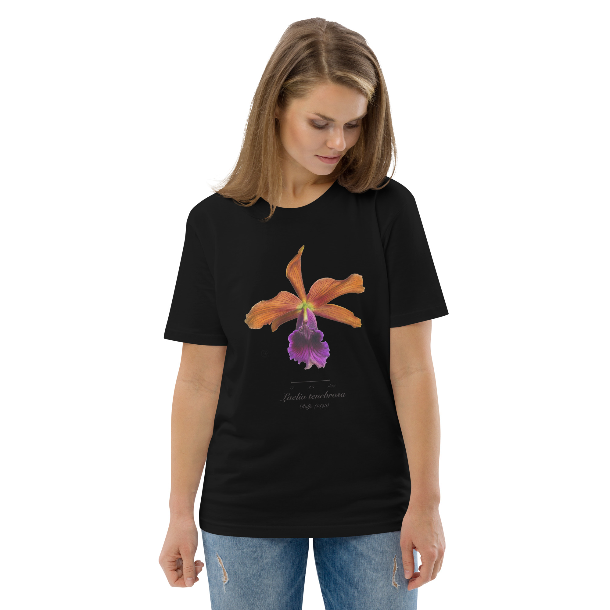 Laelia tenebrosa Botanical Orchid T-Shirt | Premium Organic Cotton | Scientific Botanical Illustration | Plant Lover Gift | Sustainable Fashion - Image 2